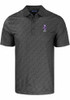Mens K-State Wildcats Black Cutter and Buck Pike Pebble Vault Short Sleeve Polo Shirt