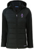 Womens K-State Wildcats Black Cutter and Buck Evoke Hood Vault Heavy Weight Jacket