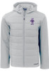 Mens K-State Wildcats Grey Cutter and Buck Evoke Hood Vault Heavyweight Jacket