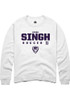 Kiran Singh Rally Mens White K-State Wildcats NIL Stacked Box Crew Sweatshirt