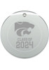 White K-State Wildcats Class of 2024 Hand Etched Crystal Circle Ornament