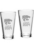 White K-State Wildcats Class of 2024 Hand Etched Crystal 2 Piece Pint Glass