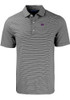 Mens K-State Wildcats Black Cutter and Buck Forge Double Stripe Big and Tall Polos Shirt