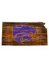 Brown K-State Wildcats Distressed State 24 Inch Sign