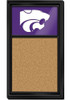 White K-State Wildcats Cork Noteboard Sign