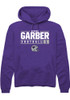 Keenan Garber Rally Mens Purple K-State Wildcats NIL Stacked Box Hooded Sweatshirt