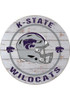 Grey K-State Wildcats Weathered Helmet Circle Sign