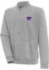 Mens K-State Wildcats Grey Antigua Victory Long Sleeve Full Zip Jacket