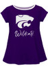 Infant Girls Purple K-State Wildcats Script Blouse Short Sleeve T-Shirt