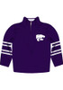 Youth Purple K-State Wildcats Stripe Long Sleeve Quarter Zip