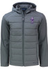 Grey K-State Wildcats Cutter and Buck Mens Evoke Hood Vault Big and Tall Lined Jacket