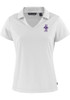 Womens K-State Wildcats White Cutter and Buck Daybreak V Neck Vault Short Sleeve Polo Shirt