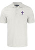 Mens K-State Wildcats White Cutter and Buck Pike Symmetry Vault Short Sleeve Polo Shirt