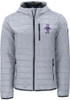 Mens K-State Wildcats Grey Cutter and Buck Rainier PrimaLoft Hooded Vault Filled Jacket