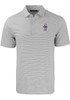 K-State Wildcats Grey Cutter and Buck Forge Double Stripe Vault Big and Tall Polo