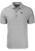 Mens K-State Wildcats Grey Cutter and Buck Forge Heather Stripe Big and Tall Polos Shirt