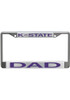 K-State Wildcats Purple  silver Acrylic License Frame
