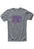 K-State Wildcats Fadeout Logo Short Sleeve T Shirt - Grey