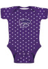 Baby Purple K-State Wildcats Heart Short Sleeve One Piece