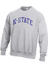 Mens K-State Wildcats Grey Champion Reverse Weave Crew Sweatshirt