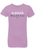 Girls Purple K-State Wildcats Bubble Script Short Sleeve T-Shirt