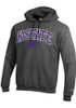 Mens K-State Wildcats Charcoal Champion Arch Mascot Twill Hooded Sweatshirt