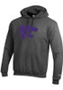 Mens K-State Wildcats Charcoal Champion Big Logo Twill Hooded Sweatshirt