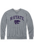 Mens Grey K-State Wildcats Distressed Arch Mascot Crew Sweatshirt