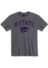 Charcoal K-State Wildcats Distressed Arch Mascot Short Sleeve Fashion T Shirt