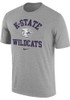 K-State Wildcats Grey Nike Dri FIT Cotton Short Sleeve T Shirt