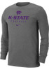 Mens K-State Wildcats Grey Nike Team Issue Football Tee