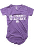 Girls Purple K-State Wildcats Burn Out Short Sleeve Fashion T-Shirt