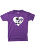 Girls Purple K-State Wildcats Willie Heart Short Sleeve T-Shirt