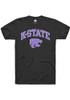 K-State Wildcats Black Rally Lavender Arch Mascot Short Sleeve Fashion T Shirt