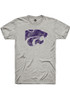 K-State Wildcats Grey Rally Distressed Power Cat Short Sleeve Fashion T Shirt