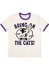 K-State Wildcats White Homefield Retro Basketball Ringer Short Sleeve Fashion T Shirt