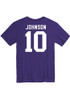 Keagan Johnson Rally Mens Purple K-State Wildcats Football Name and Number Player T Shirt