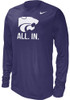 Mens K-State Wildcats Purple Nike All In Long Sleeve T-Shirt