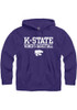 Mens Purple K-State Wildcats Womens Basketball Stacked Hooded Sweatshirt