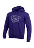 Mens K-State Wildcats Purple Champion Logo Hooded Sweatshirt