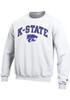 Mens K-State Wildcats White Champion Arch Mascot Crew Sweatshirt