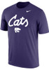 K-State Wildcats Purple Nike Dri-FIT Cats Script Short Sleeve T Shirt