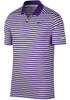 Mens K-State Wildcats Purple Nike Golf Victory Stripe Short Sleeve Polo Shirt