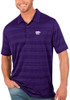 Mens K-State Wildcats Purple Antigua Compass Tonal Stripe Short Sleeve Polo Shirt
