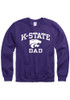 Mens Purple K-State Wildcats Dad Number One Crew Sweatshirt