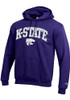 Mens K-State Wildcats Purple Champion Arch Mascot Twill Hooded Sweatshirt