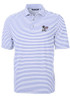 Mens K-State Wildcats Lavender Cutter and Buck Virtue Eco Pique Stripe Short Sleeve Polo Shirt