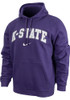 Mens K-State Wildcats Purple Nike Arched School Name Hooded Sweatshirt