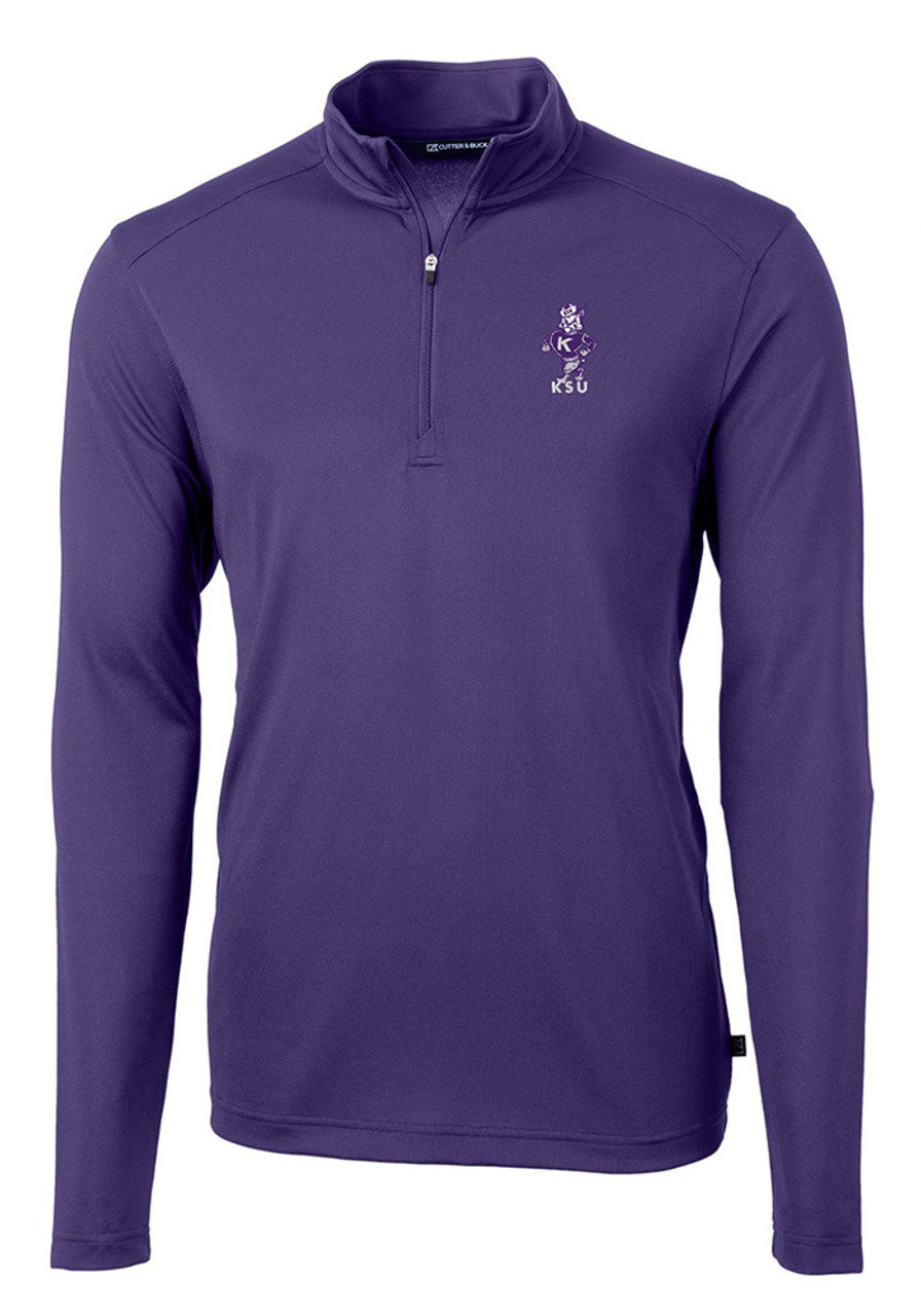 Cutter and Buck Mens PURPLE K-State Wildcats Vault Virtue Eco 