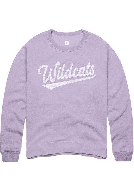 Mens K-State Wildcats Lavender Rally Script Crew Sweatshirt